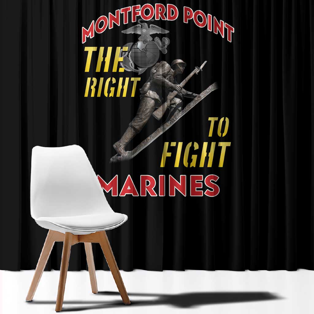African American Heroes Window Curtain Montford Point Marines - Black - African Pride