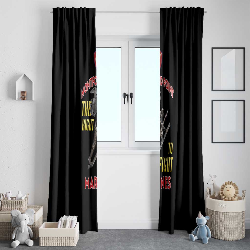 African American Heroes Window Curtain Montford Point Marines - Black - African Pride