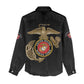 African American Heroes Women Casual Shirt Montford Point Marines - Black - African Pride