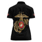 African American Heroes Women Polo Shirt Montford Point Marines - Black - African Pride