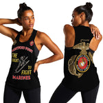 African American Heroes Women Racerback Tank Montford Point Marines - Black - African Pride