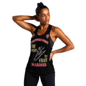 African American Heroes Women Racerback Tank Montford Point Marines - Black - African Pride