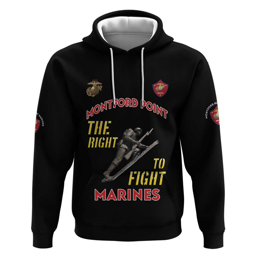 African American Heroes Zip Hoodie Montford Point Marines - Black - African Pride