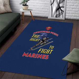 African American Heroes Area Rug Montford Point Marines - Blue - African Pride