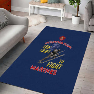 African American Heroes Area Rug Montford Point Marines - Blue - African Pride