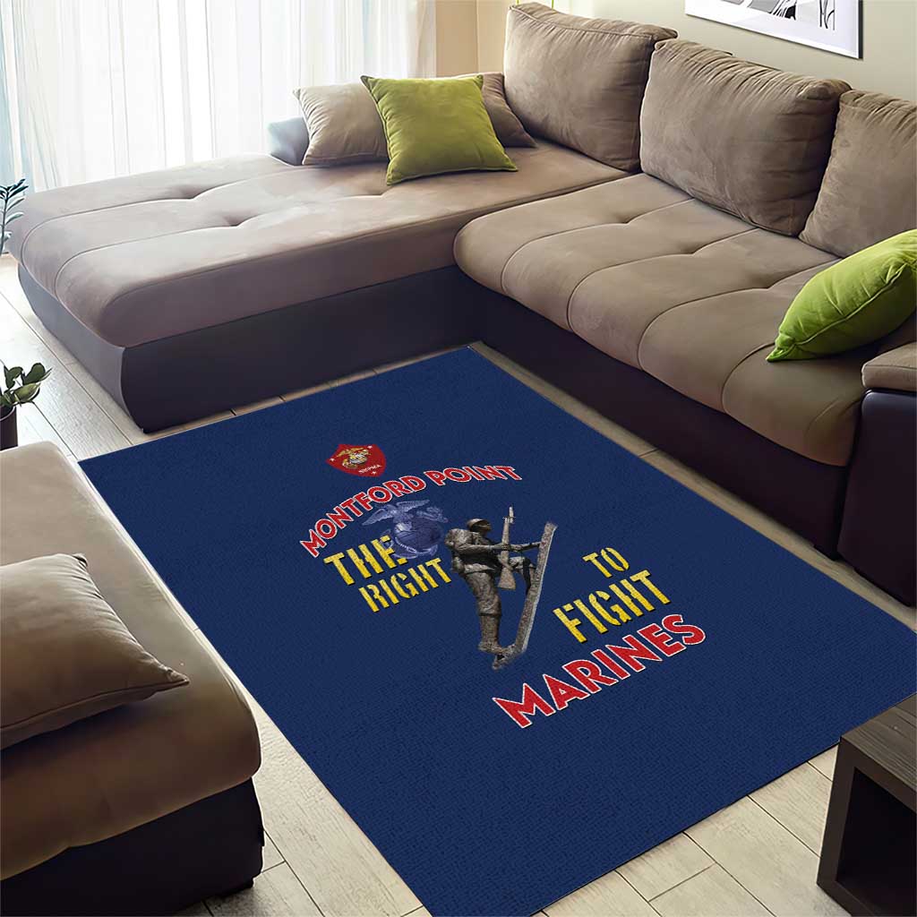 African American Heroes Area Rug Montford Point Marines - Blue - African Pride