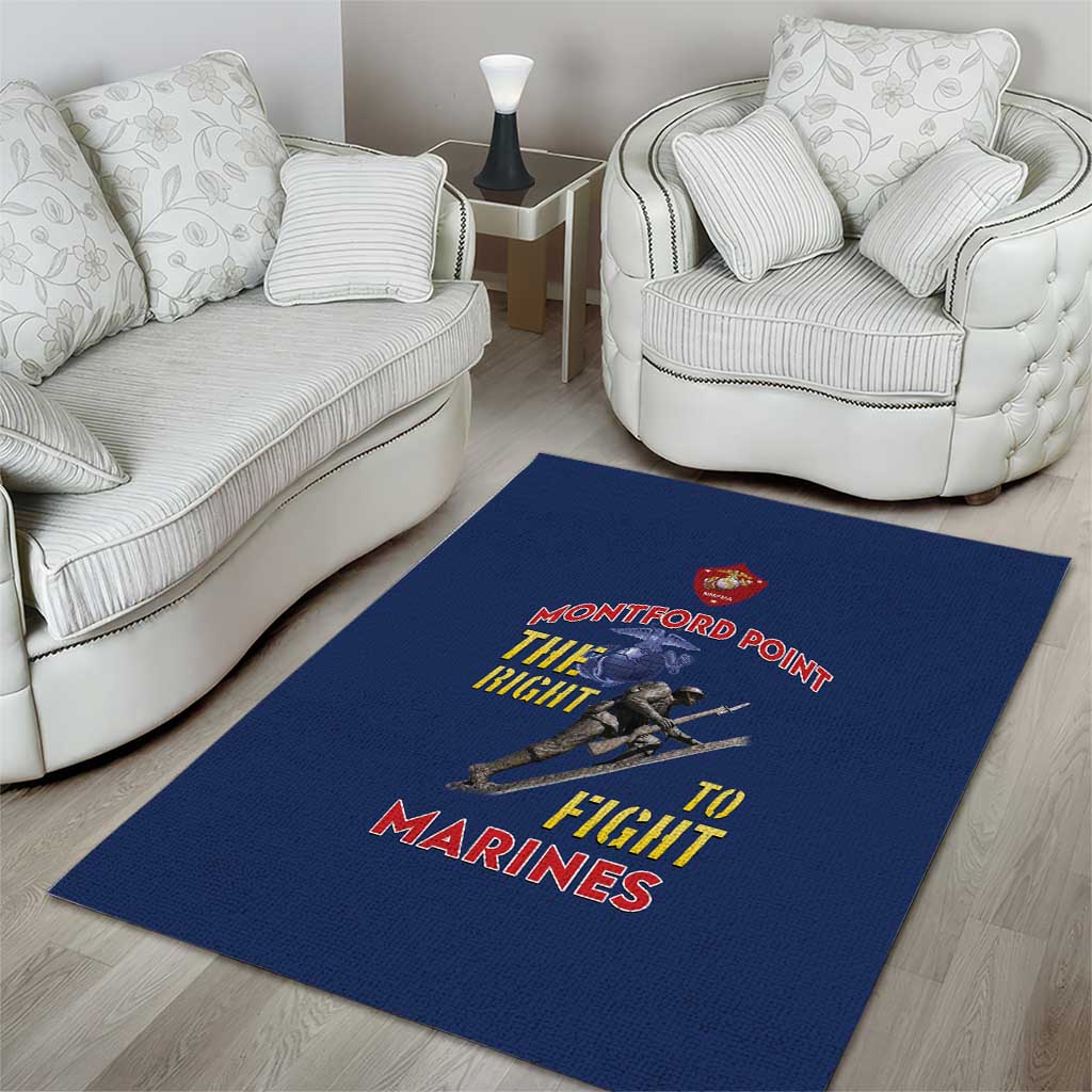 African American Heroes Area Rug Montford Point Marines - Blue - African Pride