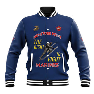 African American Heroes Baseball Jacket Montford Point Marines - Blue - African Pride