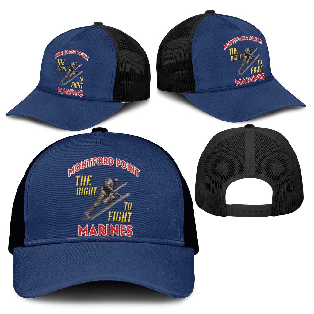 Montford Point Marines Baseball Net Cap The Right To Fight - Blue - African Pride