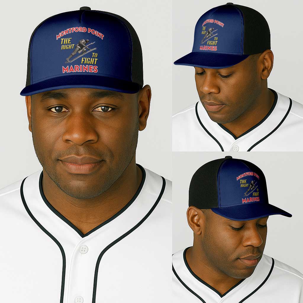 Montford Point Marines Baseball Net Cap The Right To Fight - Blue - African Pride