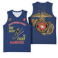 African American Heroes Basketball Jersey Montford Point Marines - Blue - African Pride