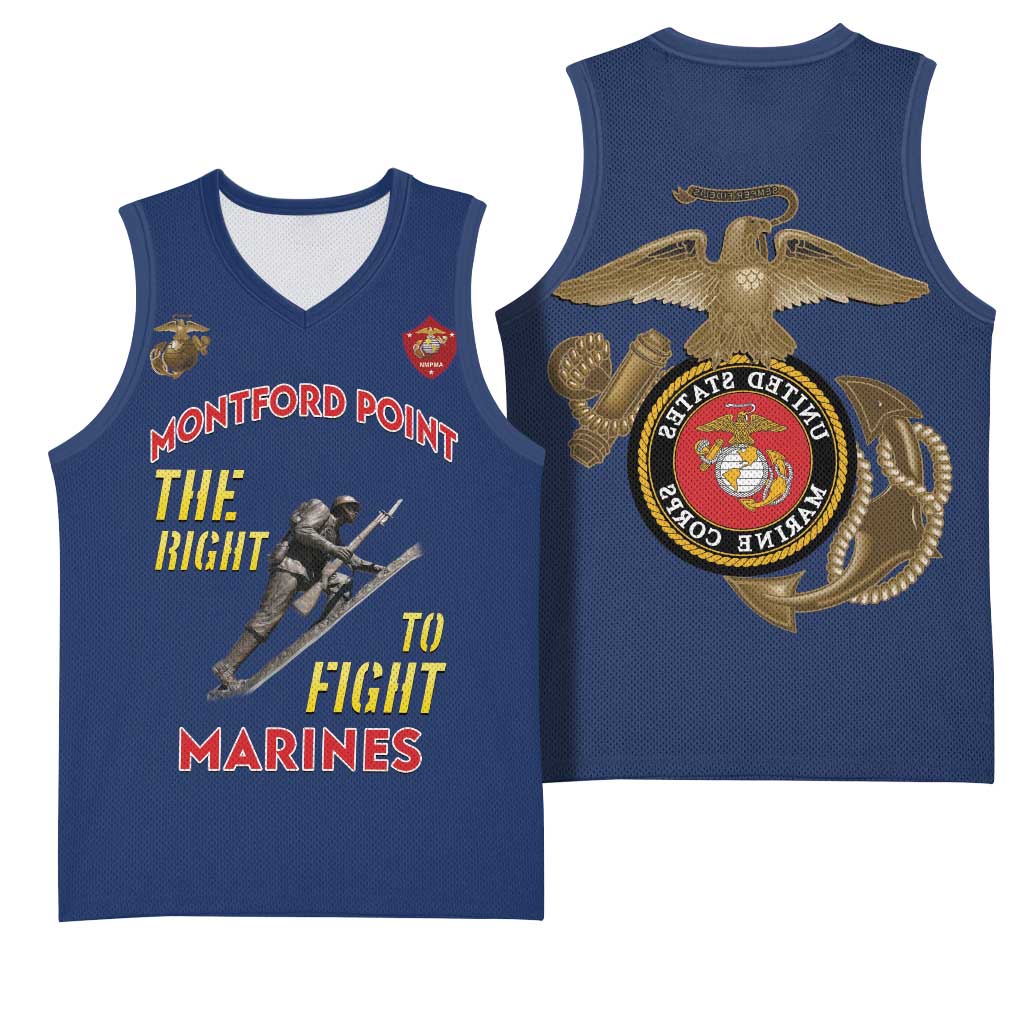 African American Heroes Basketball Jersey Montford Point Marines - Blue - African Pride