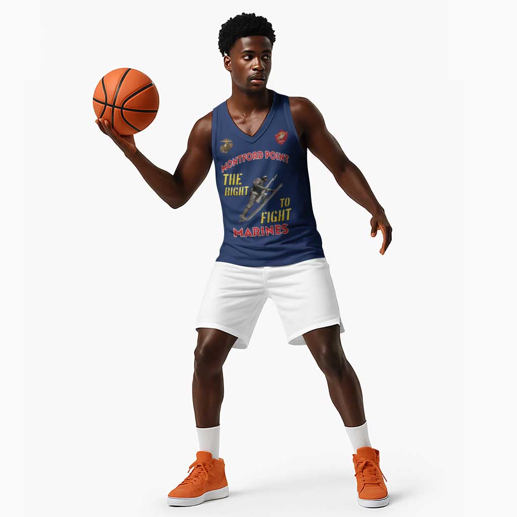 African American Heroes Basketball Jersey Montford Point Marines - Blue - African Pride