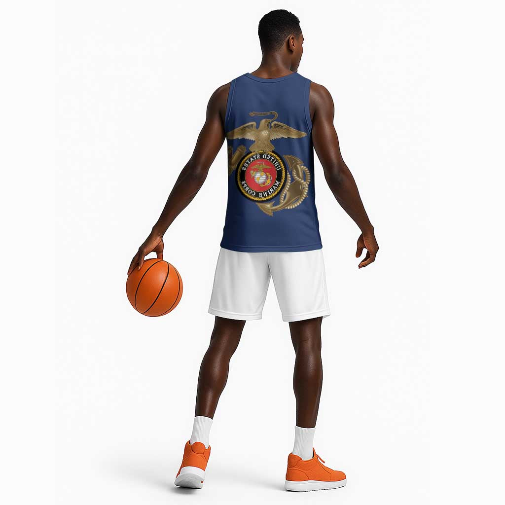 African American Heroes Basketball Jersey Montford Point Marines - Blue - African Pride