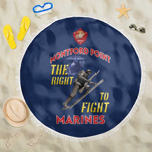 African American Heroes Beach Blanket Montford Point Marines - Blue - African Pride