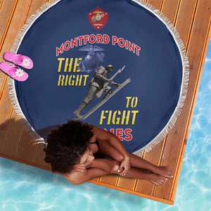 African American Heroes Beach Blanket Montford Point Marines - Blue - African Pride