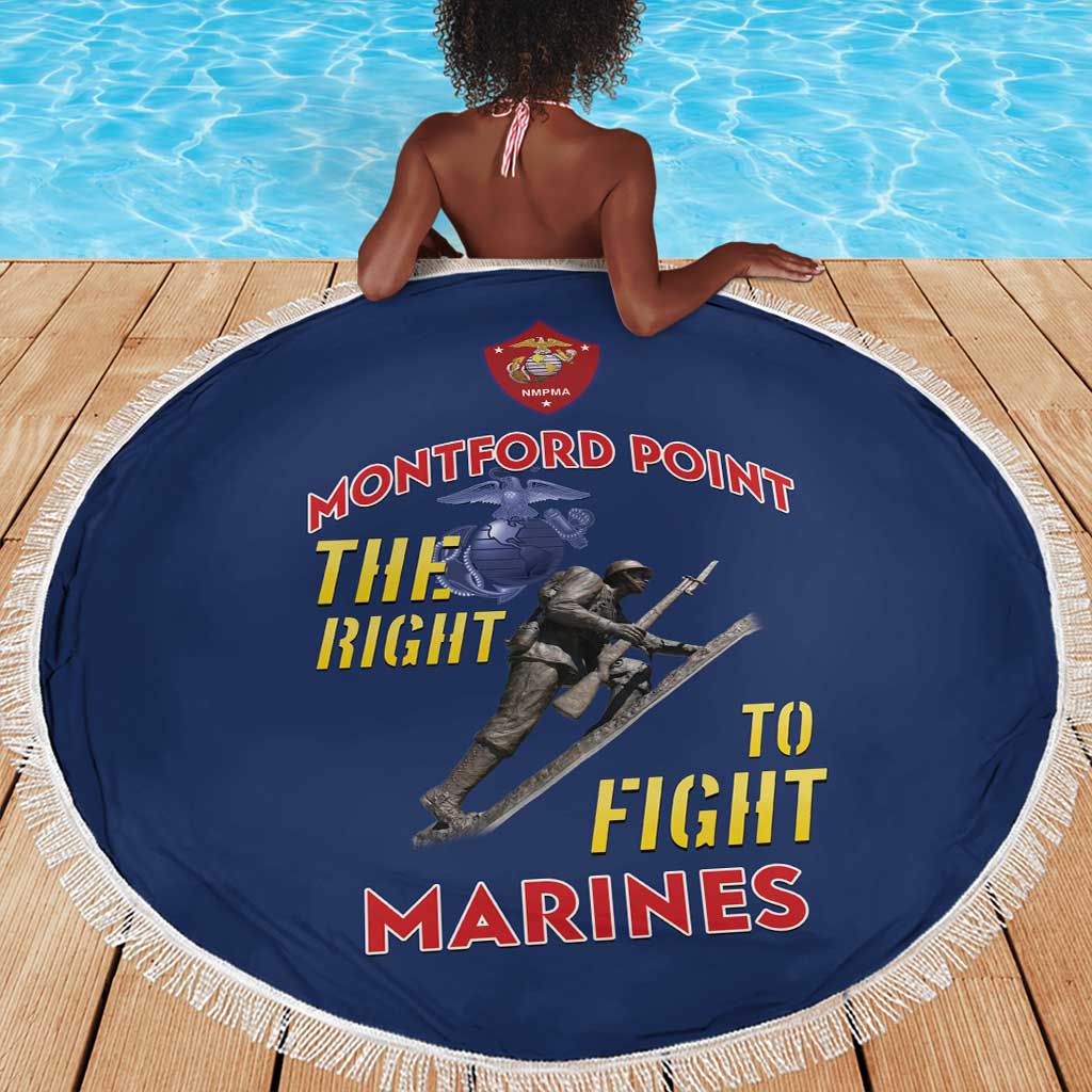 African American Heroes Beach Blanket Montford Point Marines - Blue - African Pride