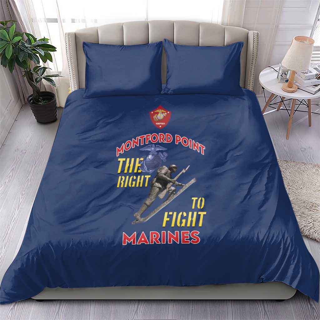 African American Heroes Bedding Set Montford Point Marines - Blue - African Pride