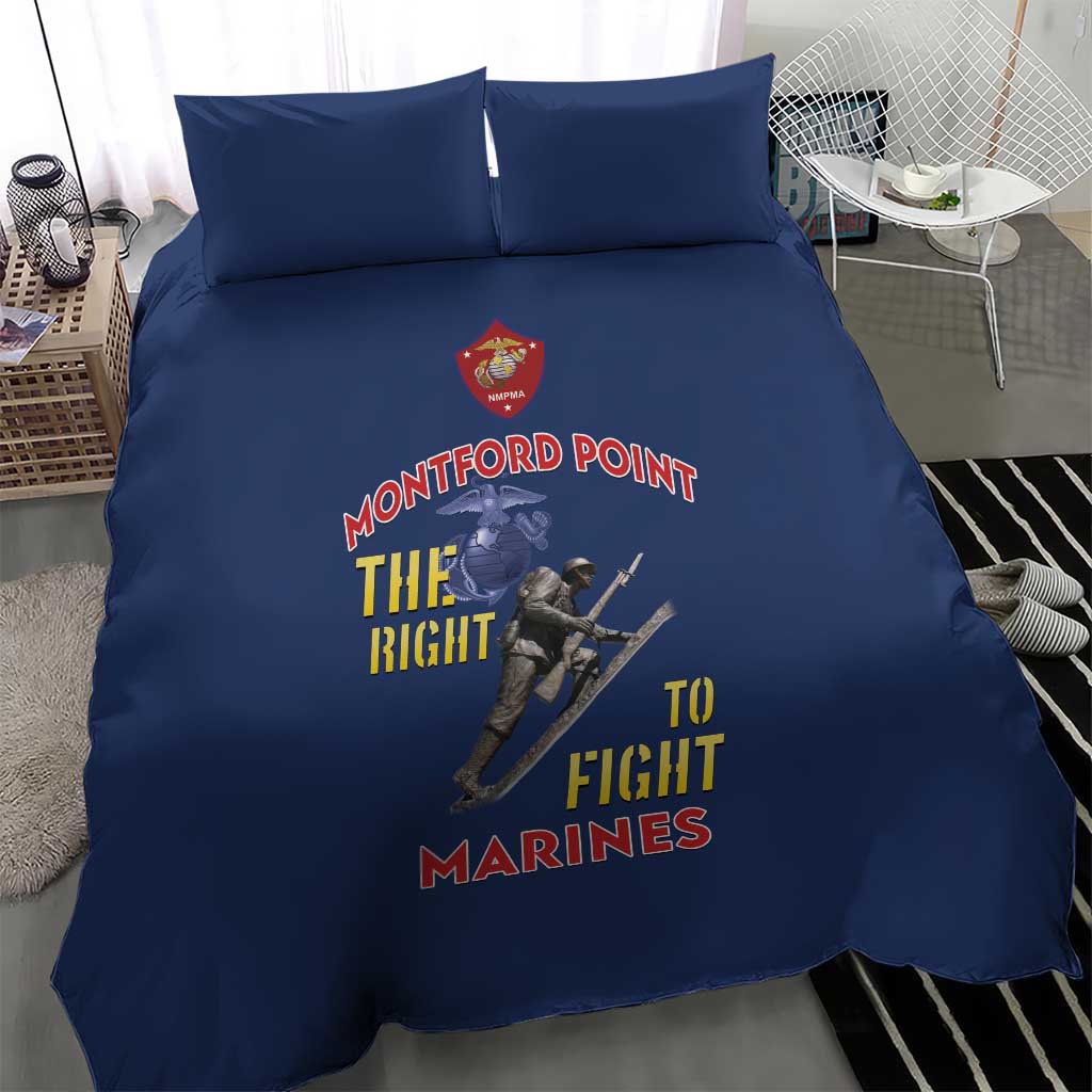 African American Heroes Bedding Set Montford Point Marines - Blue - African Pride