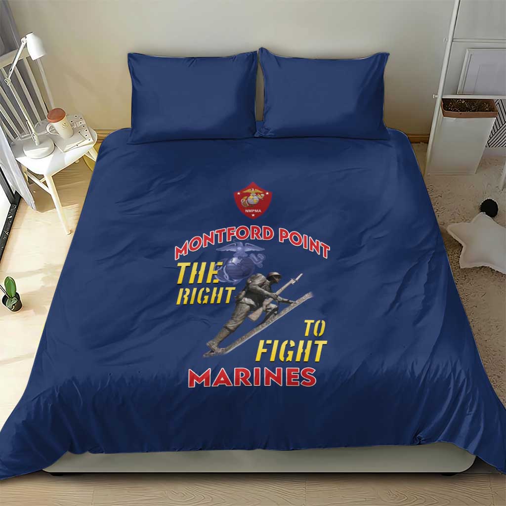 African American Heroes Bedding Set Montford Point Marines - Blue - African Pride