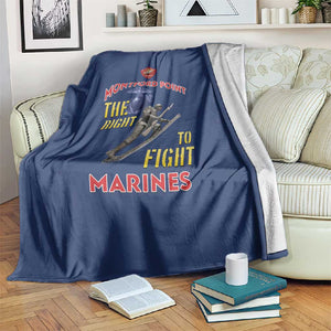 African American Heroes Blanket Montford Point Marines - Blue - African Pride