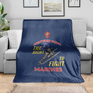African American Heroes Blanket Montford Point Marines - Blue - African Pride