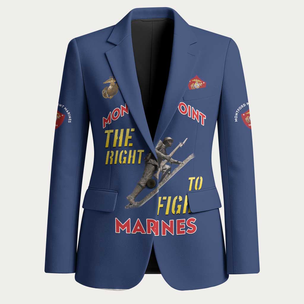 Montford Point Marines Blazer The Right To Fight - Blue