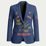 Montford Point Marines Blazer The Right To Fight - Blue