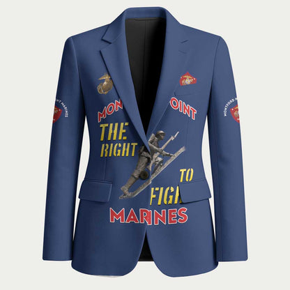 Montford Point Marines Blazer The Right To Fight - Blue