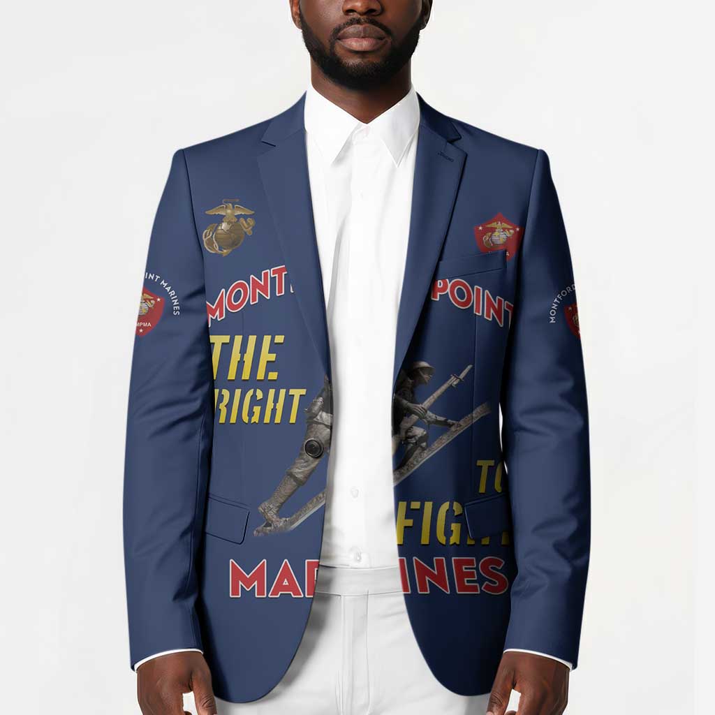 Montford Point Marines Blazer The Right To Fight - Blue