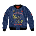 African American Heroes Bomber Jacket Montford Point Marines - Blue - African Pride