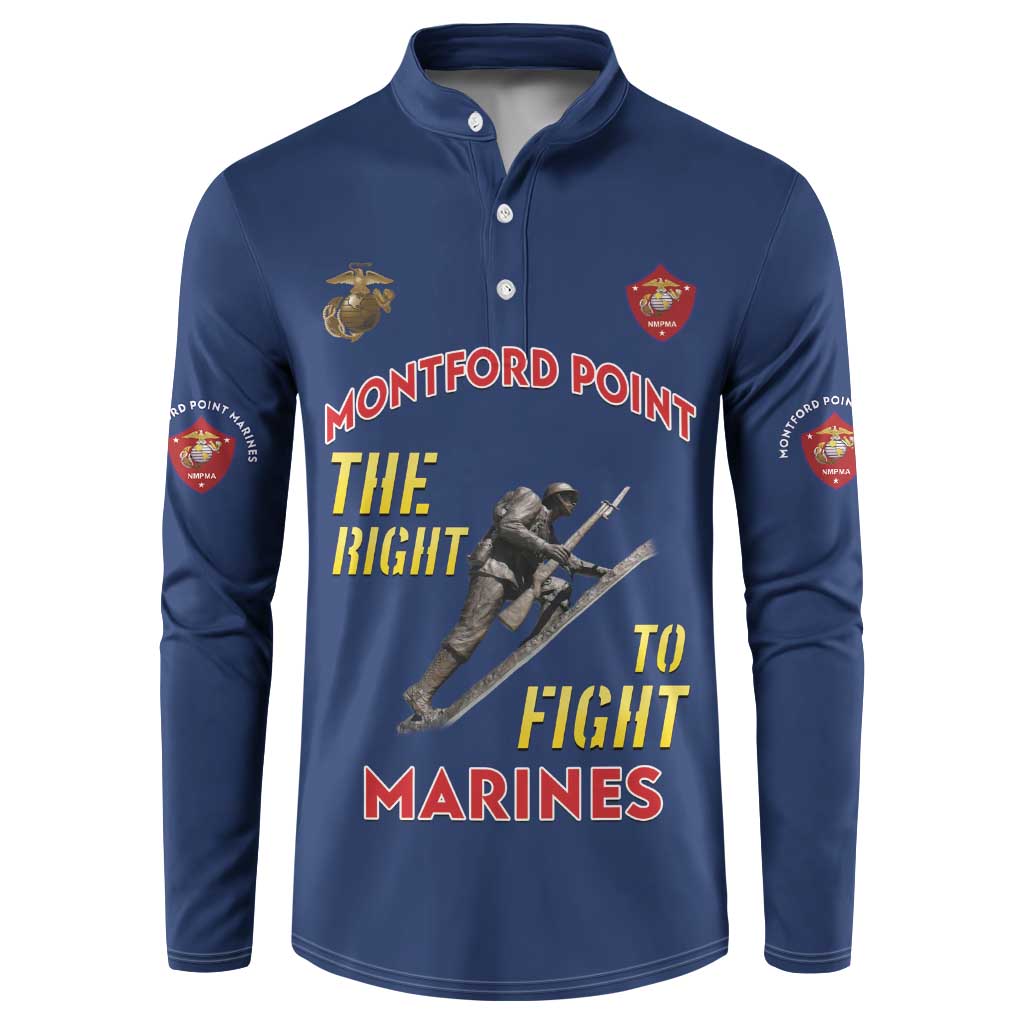 Montford Point Marines Button Sweatshirt The Right To Fight - Blue