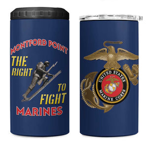 African American Heroes 4 in 1 Can Cooler Tumbler Montford Point Marines - Blue - African Pride