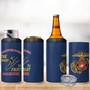 African American Heroes 4 in 1 Can Cooler Tumbler Montford Point Marines - Blue - African Pride