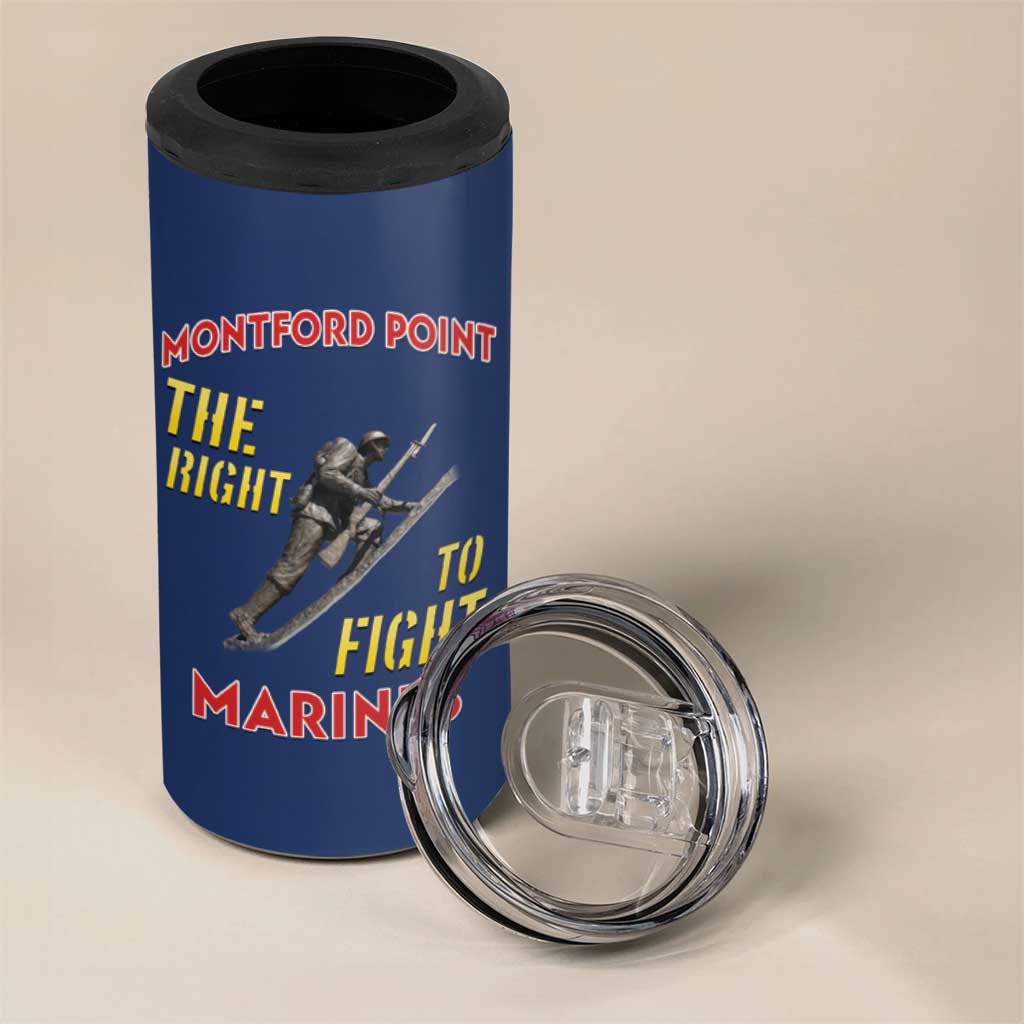 African American Heroes 4 in 1 Can Cooler Tumbler Montford Point Marines - Blue - African Pride