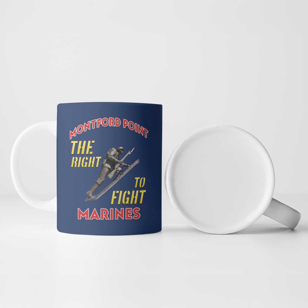 Montford Point Marines Ceramic Mug The Right To Fight - Blue