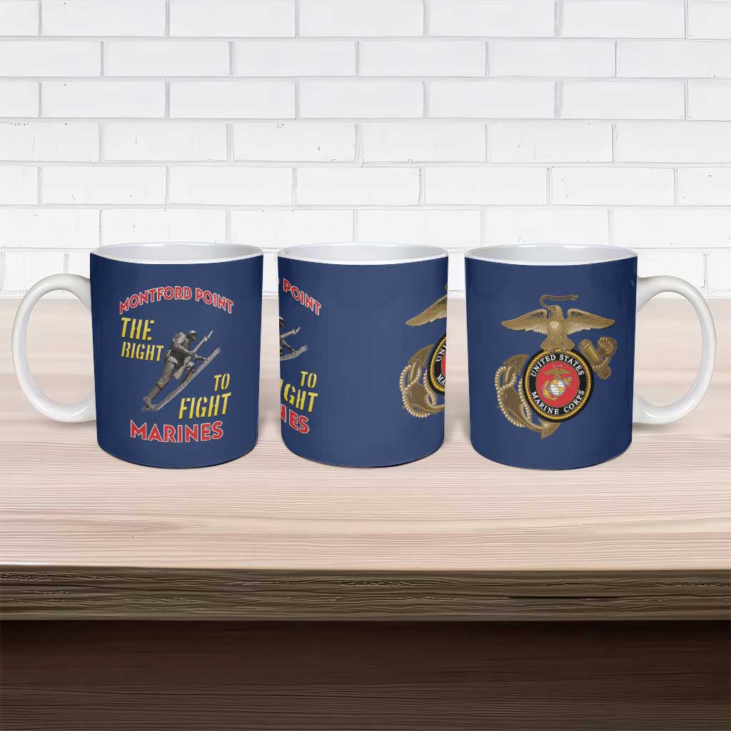 Montford Point Marines Ceramic Mug The Right To Fight - Blue