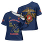 Montford Point Marines Cross Shoulder Shirt The Right To Fight - Blue