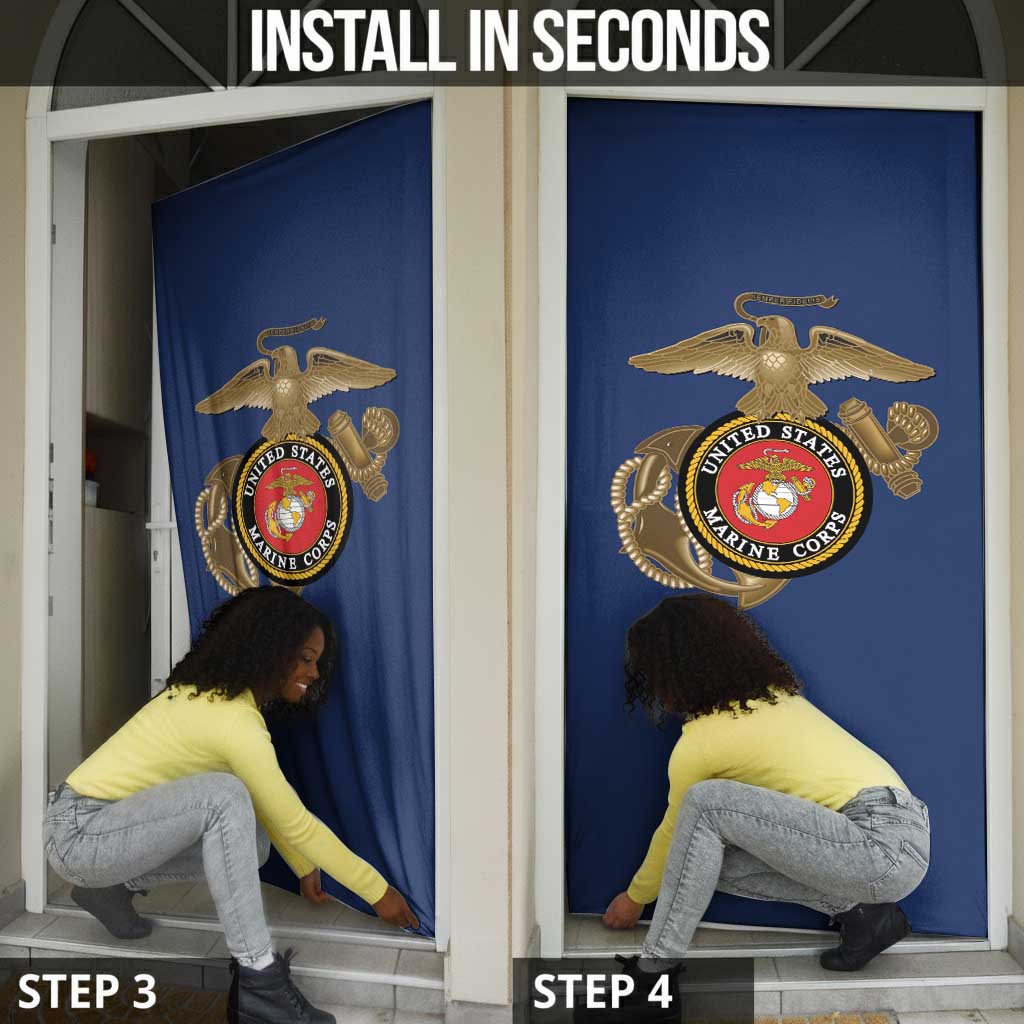 Montford Point Marines Door Cover The Right To Fight - Blue