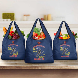 African American Heroes Grocery Bag Montford Point Marines - Blue - African Pride