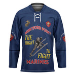 Montford Point Marines Hockey Jersey The Right To Fight - Blue