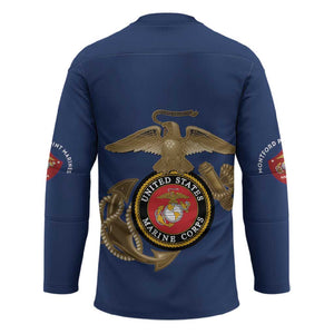 Montford Point Marines Hockey Jersey The Right To Fight - Blue