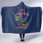 African American Heroes Hooded Blanket Montford Point Marines - Blue - African Pride