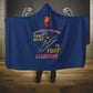 African American Heroes Hooded Blanket Montford Point Marines - Blue - African Pride