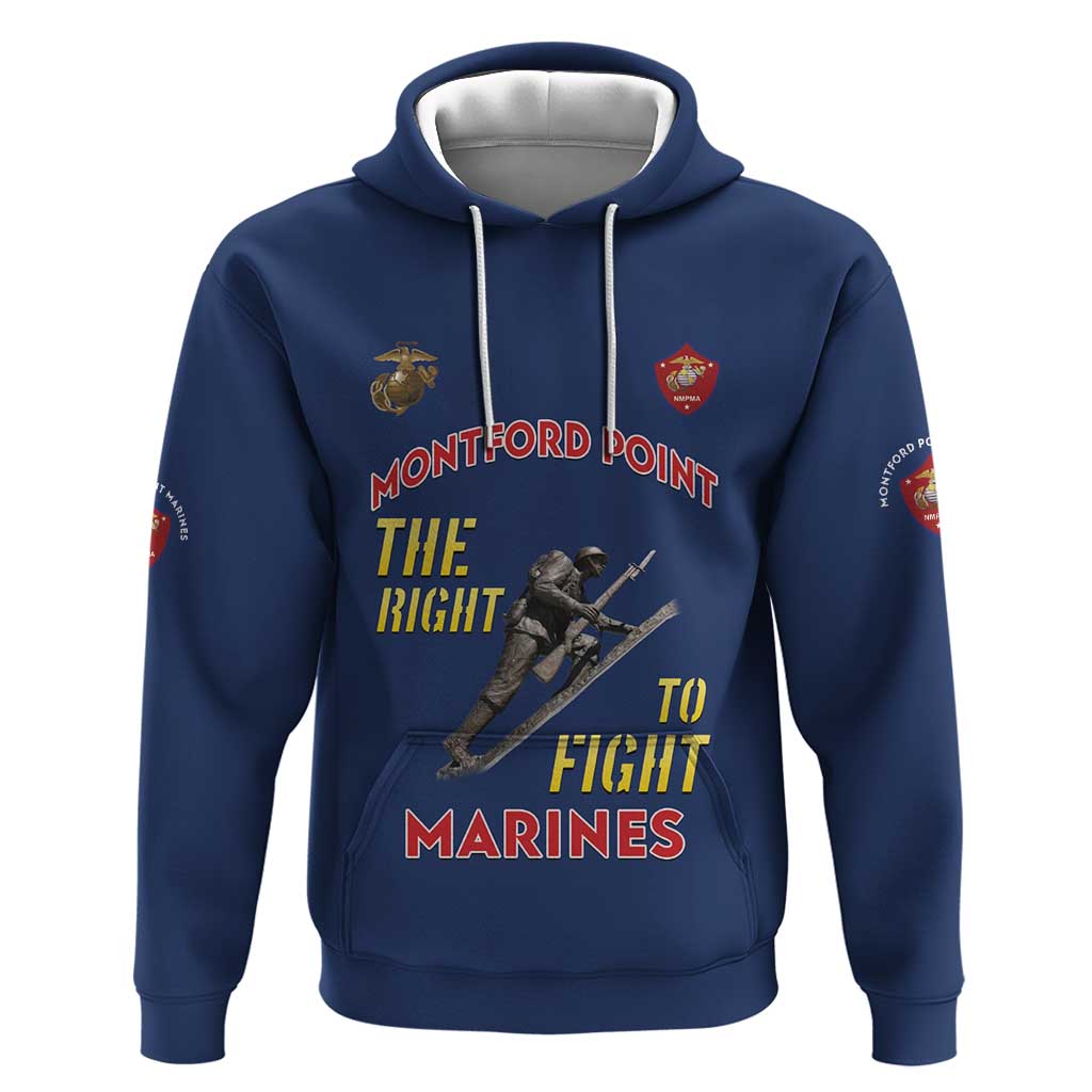 African American Heroes Hoodie Montford Point Marines - Blue - African Pride