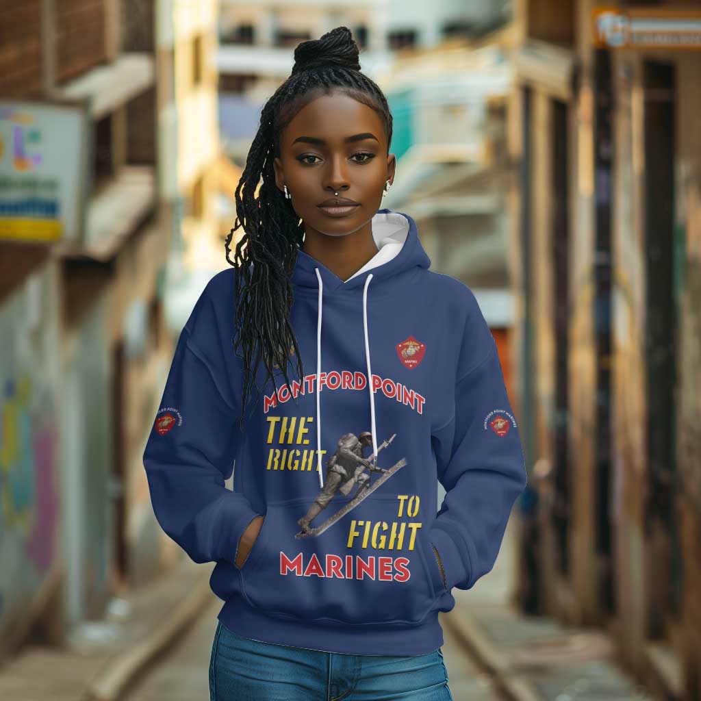 African American Heroes Hoodie Montford Point Marines - Blue - African Pride