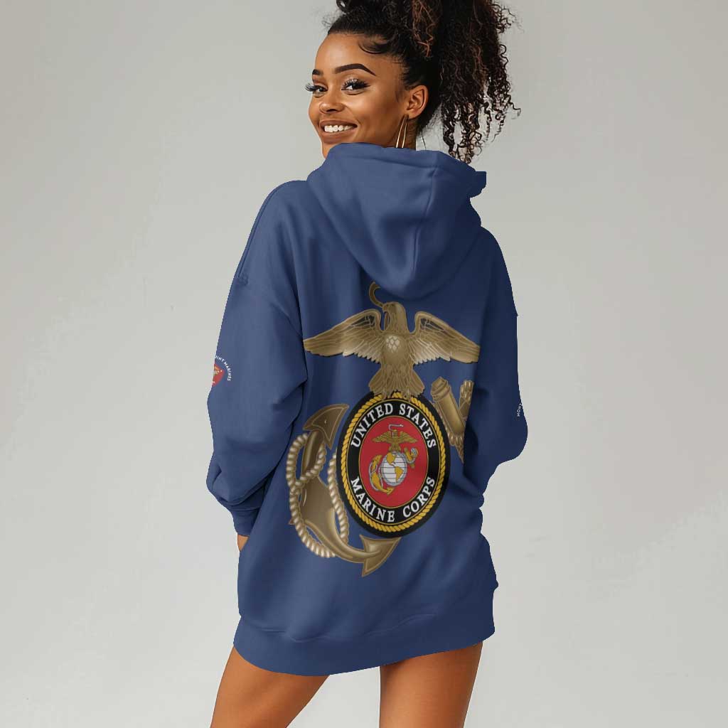 African American Heroes Hoodie Dress Montford Point Marines - Blue - African Pride