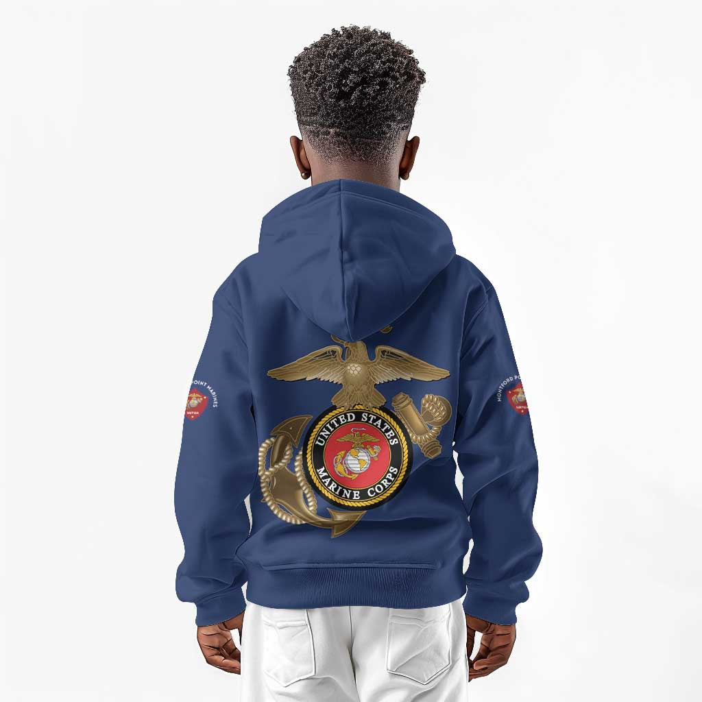 African American Heroes Kid Hoodie Montford Point Marines - Blue - African Pride