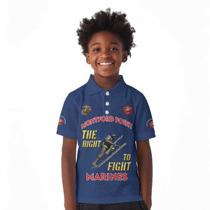 African American Heroes Kid Polo Shirt Montford Point Marines - Blue - African Pride
