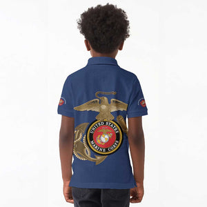 African American Heroes Kid Polo Shirt Montford Point Marines - Blue - African Pride
